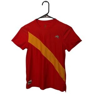 Tracksmith Van Cortlandt Shirt Womens XS Red Gold Mesh Track Running Top